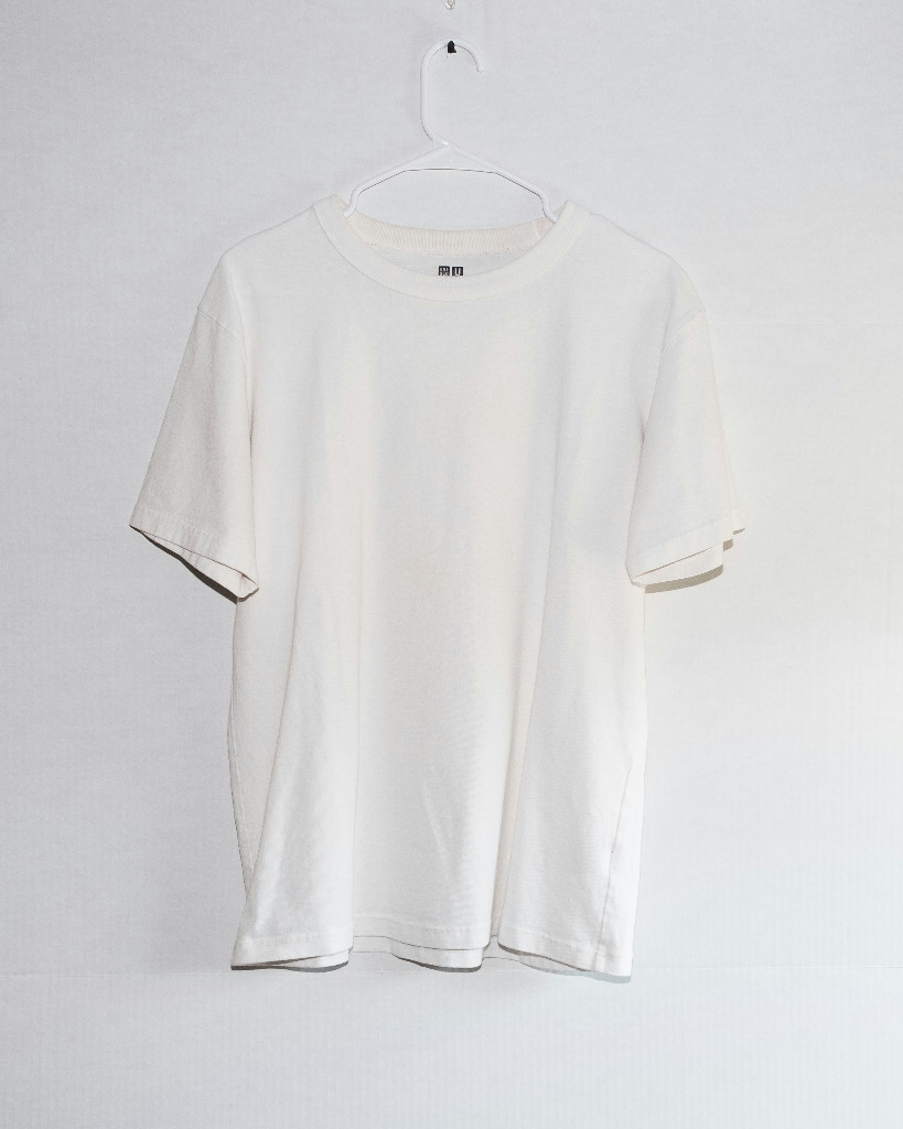White t-shirt on studio background