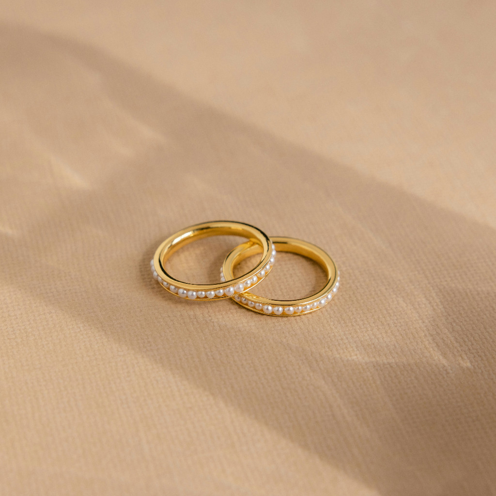 Gold ring on table